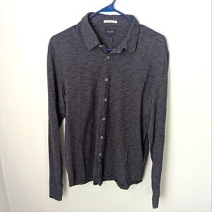 Good Man Brand Gray-Blue Casual Button Down Shirt, Large